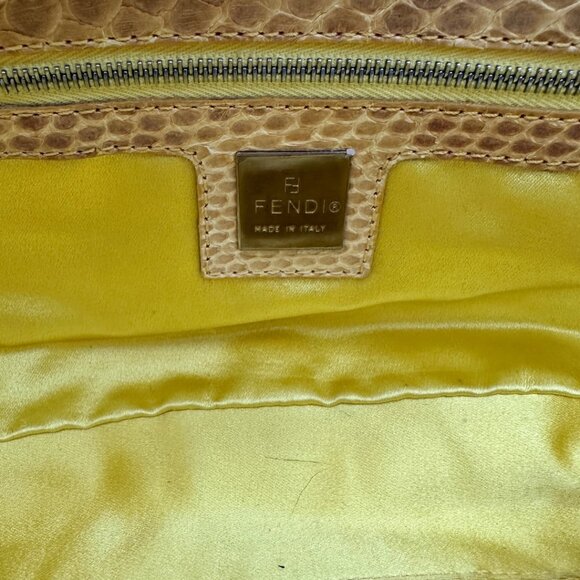 •SOLD•Vintage Fendi Denim and Python Baguette - Picture 2 of 9